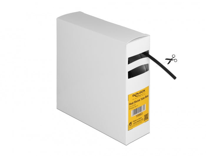 Delock Schrumpfschlauch Box, mit Innenkleber, Schrumpfungsrate 3:1, 5 m x 3,2 mm schwarz