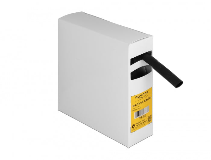 Delock Schrumpfschlauch Box, mit Innenkleber, Schrumpfungsrate 3:1, 5 m x 12,7 mm schwarz