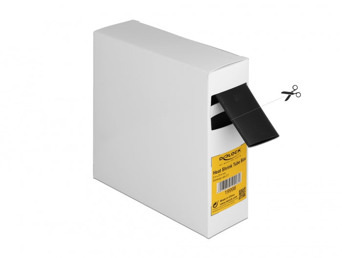 Delock Schrumpfschlauch Box, mit Innenkleber, Schrumpfungsrate 3:1, 5 m x 25,4 mm schwarz