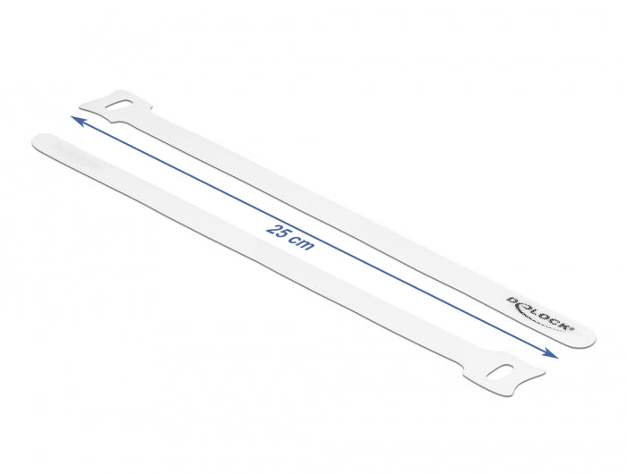 Delock Klett-Kabelbinder L 250 x B 12 mm weiß 10 Stück