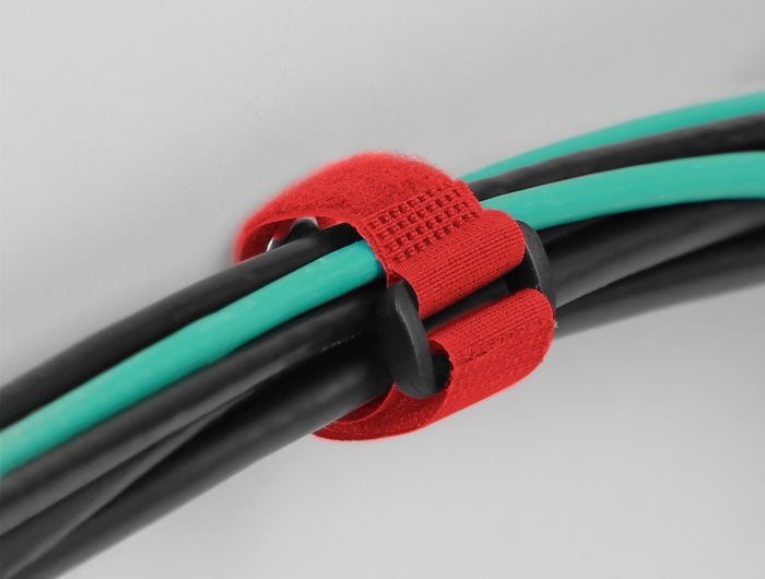 Delock Klett-Kabelbinder mit Schlaufe und Befestigungsöse L 280 x B 38 mm rot 3 Stück