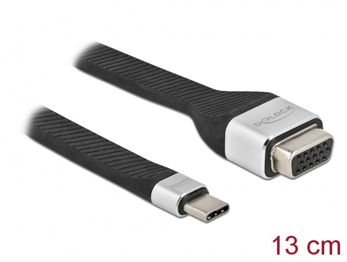 Delock FPC Flachbandkabel USB Type-C™ zu VGA (DP Alt Mode) 13 cm