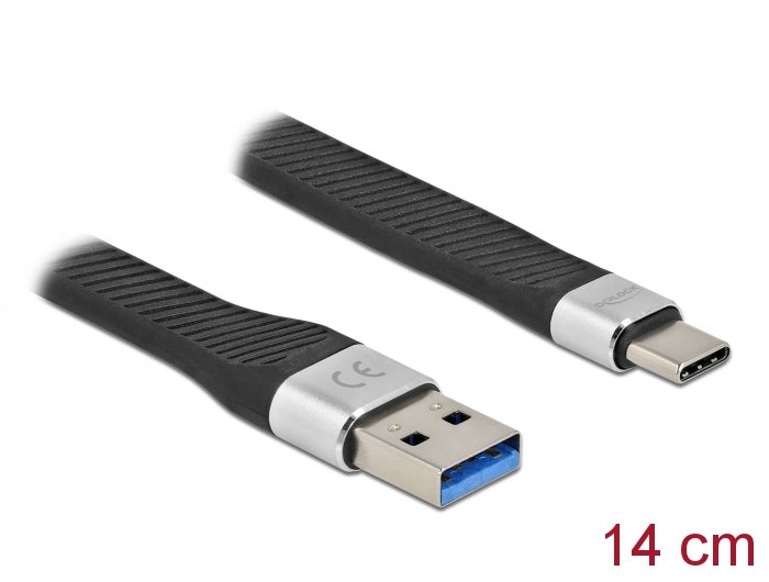 Delock USB 5 Gbps FPC Flachbandkabel USB Typ-A zu USB Type-C™ 14 cm PD 3 A