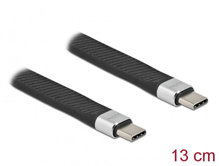 Delock USB 10 Gbps FPC Flachbandkabel USB Type-C™ zu USB Type-C™ 13 cm PD 5 A E-Marker