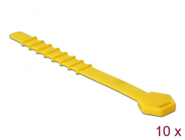Delock Silikon-Kabelbinder wiederverwendbar 10 Stück gelb