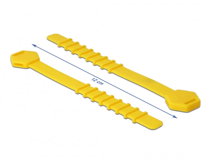 Delock Silikon-Kabelbinder wiederverwendbar 10 Stück gelb