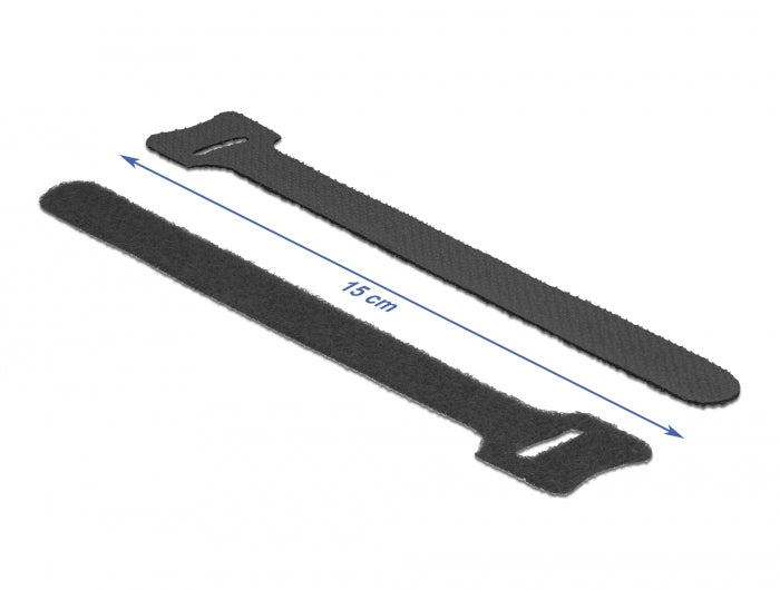 Delock Klett-Kabelbinder L 150 mm x B 12 mm 10 Stück schwarz