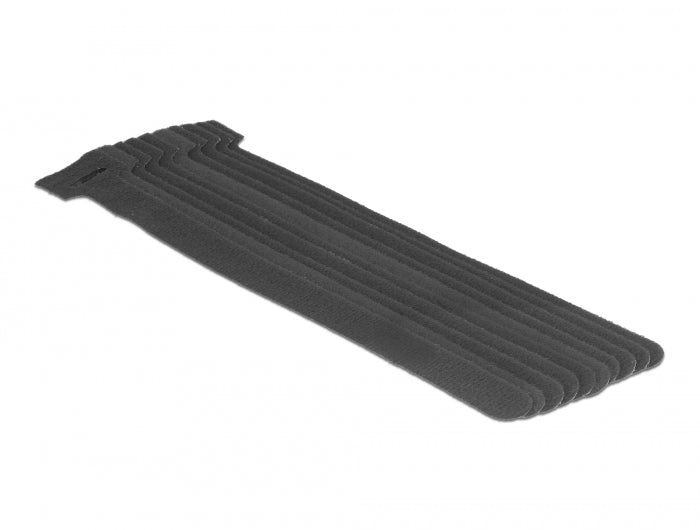 Delock Klett-Kabelbinder L 200 mm x B 12 mm 10 Stück schwarz