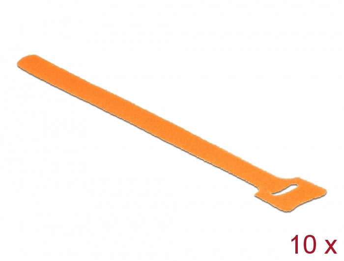 Delock Klett-Kabelbinder L 200 mm x B 12 mm 10 Stück orange