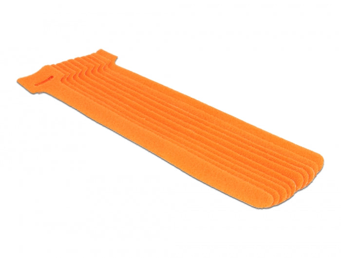 Delock Klett-Kabelbinder L 200 mm x B 12 mm 10 Stück orange
