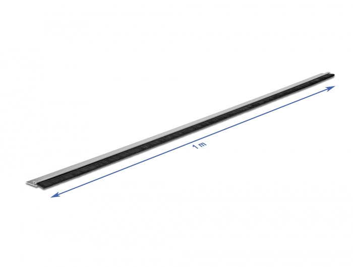 Delock Bürstenstreifen 20 mm mit Alu-Profil gerade - Länge 1 m