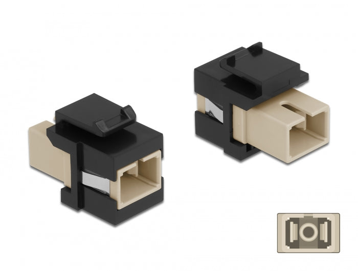Delock Keystone Modul SC Simplex Buchse zu SC Simplex Buchse beige / schwarz