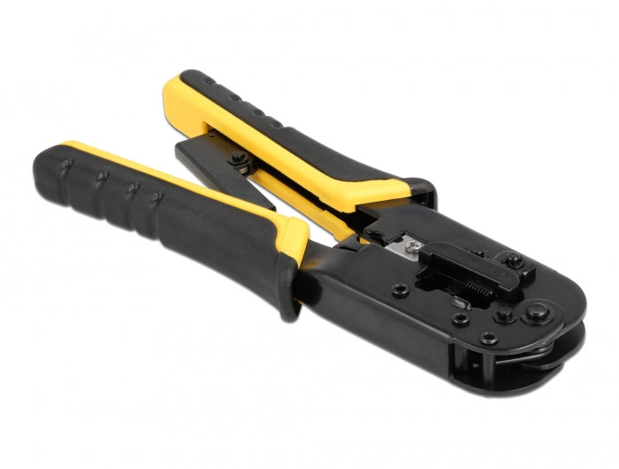 Delock Universelle Crimpzange mit Abisolierer für 8P (RJ45) oder 6P (RJ12/11) Stecker