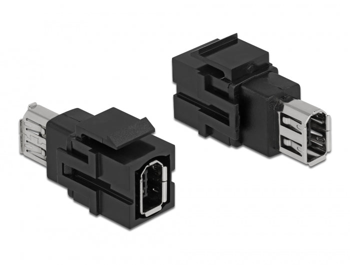 Delock Keystone Modul FireWire 6 Pin Buchse zu FireWire 6 Pin Buchse schwarz