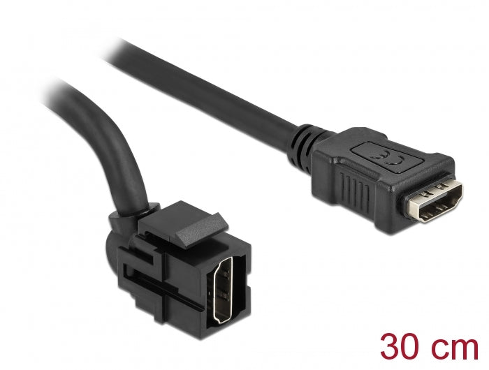Delock Keystone Modul HDMI Buchse 250° > HDMI Buchse mit Kabel schwarz