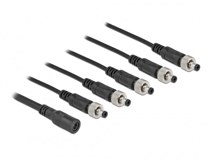 Delock DC Verteilerkabel 5,5 x 2,1 mm 1 x Buchse zu 5 x Stecker verschraubbar