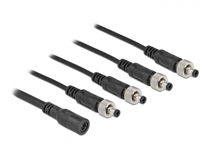 Delock DC Verteilerkabel 5,5 x 2,1 mm 1 x Buchse zu 4 x Stecker verschraubbar
