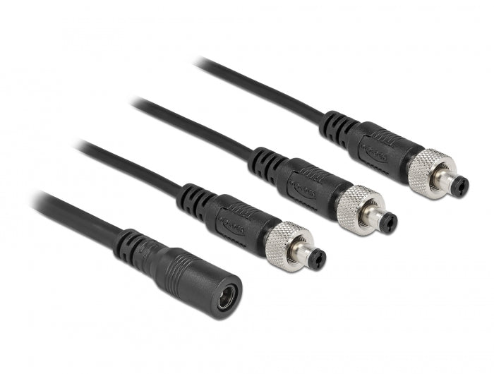 Delock DC Verteilerkabel 5,5 x 2,1 mm 1 x Buchse zu 3 x Stecker verschraubbar