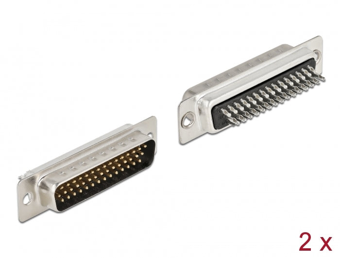 Delock D-Sub HD 44 Pin Stecker Metall, Lötversion, 2 Stück