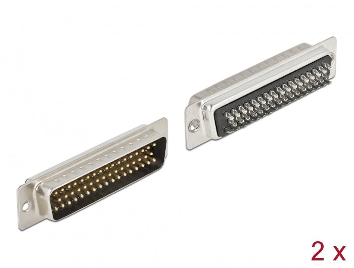Delock D-Sub HD 50 Pin Stecker Metall, Lötversion, 2 Stück
