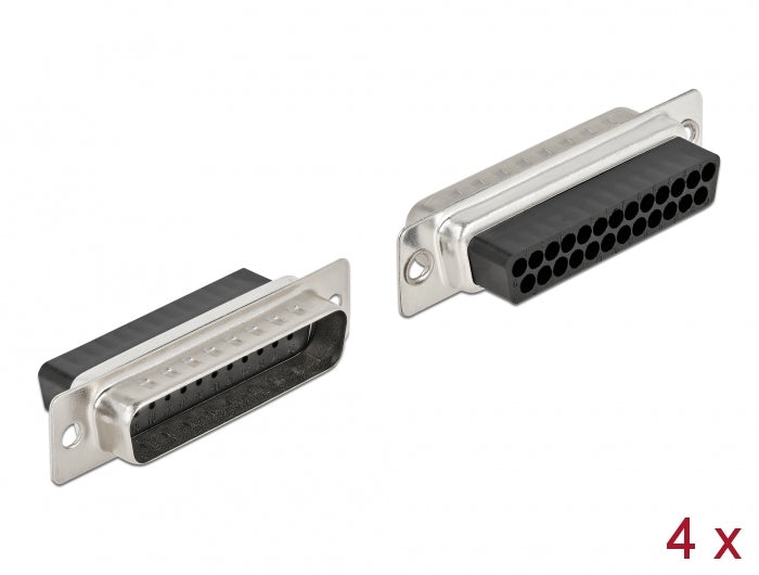 Delock D-Sub 25 Pin Crimp Stecker, Metall, 4 Stück