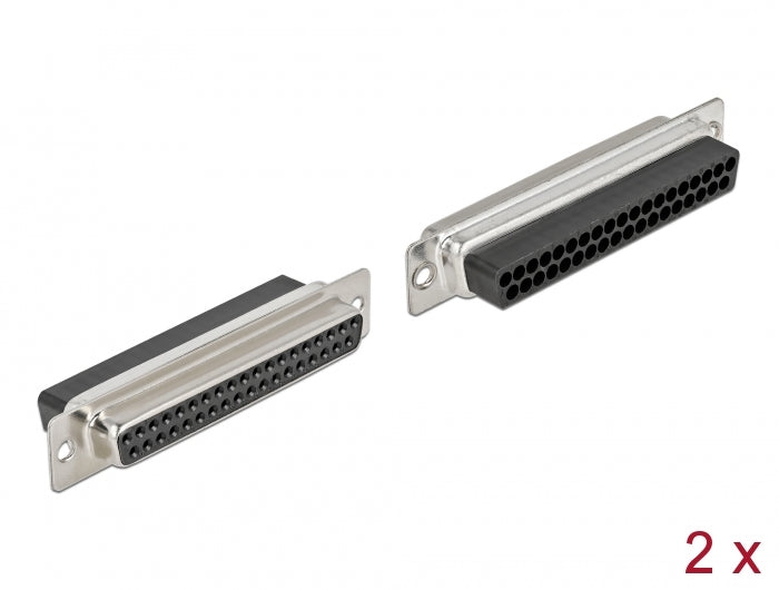 Delock D-Sub 37 Pin Crimp Buchse, Metall, 2 Stück