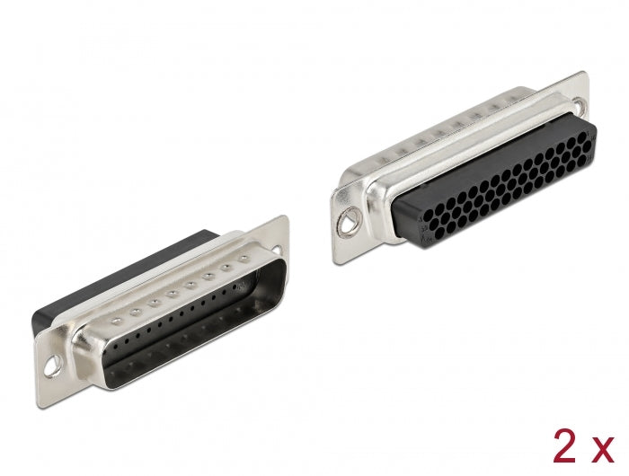 Delock D-Sub HD 44 Pin Crimp Stecker, Metall, 2 Stück