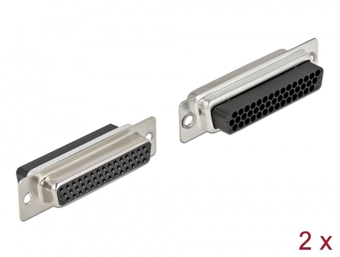Delock D-Sub HD 44 Pin Crimp Buchse, Metall, 2 Stück
