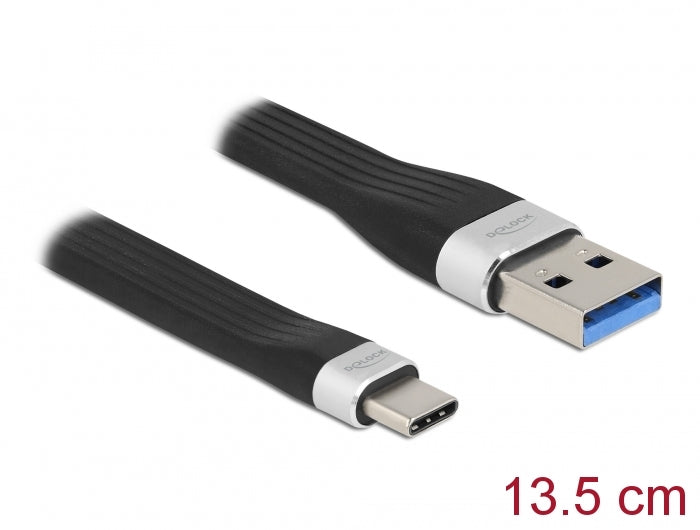 Delock USB 5 Gbps FPC Flachbandkabel USB Typ-A zu USB Type-C™ 13,5 cm PD 3 A