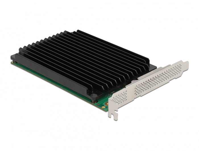 Delock PCI Express x16 Karte zu 4 x intern NVMe M.2 Key M mit Kühlkörper - Bifurcation