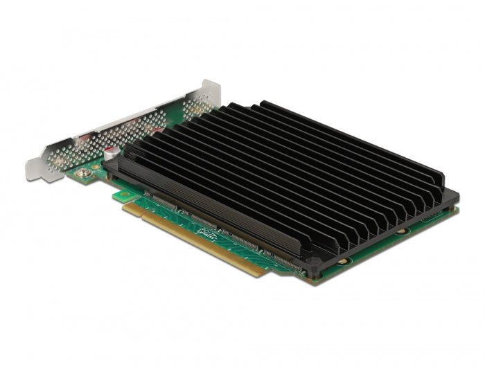 Delock PCI Express x16 Karte zu 4 x intern NVMe M.2 Key M mit Kühlkörper - Bifurcation