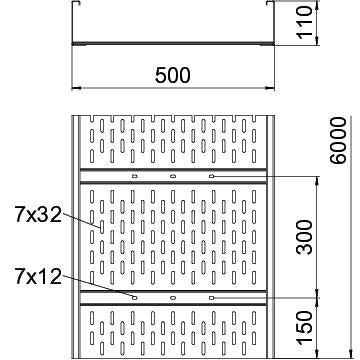 BETTERMANN Weitspannkabelrinne ST o.Verb WKSG-Serie WKSG 150 FT 110x500x2mm