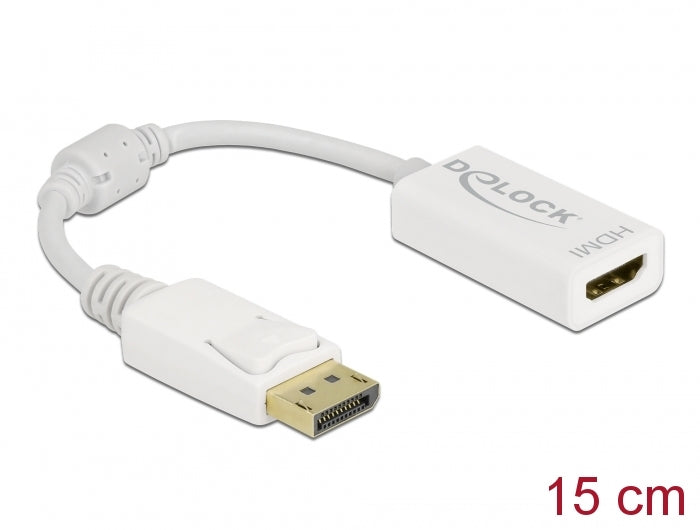 Delock Adapter DisplayPort 1.1 Stecker zu HDMI Buchse Passiv weiß