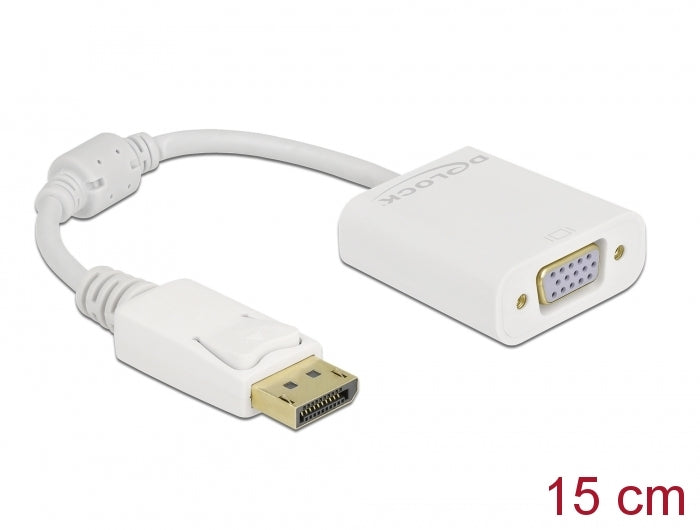 Delock Adapter DisplayPort 1.2 Stecker zu VGA Buchse weiß
