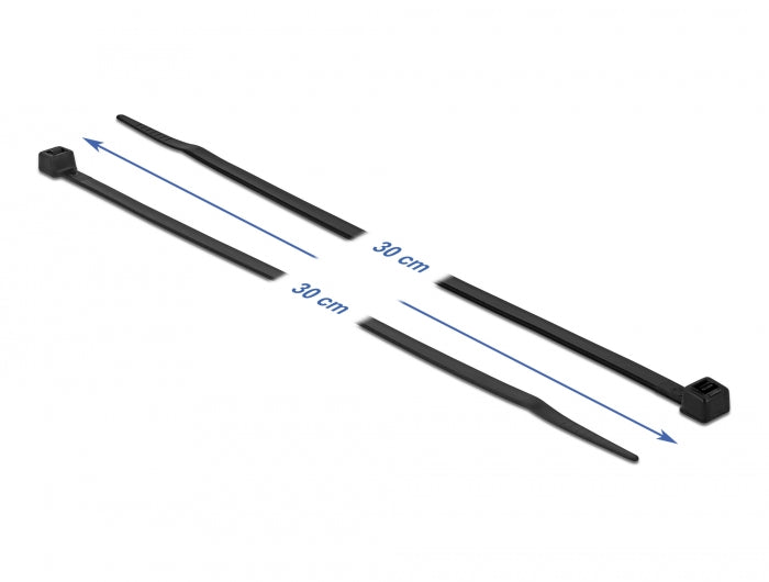 Delock Kabelbinder mit hoher Zugfestigkeit L 300 x B 4,8 mm schwarz 100 Stück