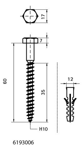 WALRAVEN Sechskantholzschraube DIN 571 ev H10x60 SW13