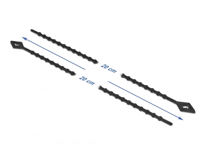 Delock Blitzbinder wiederverwendbar L 200 x B 2,4 mm schwarz 100 Stück