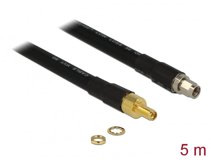 Delock Antennenkabel RP-SMA Stecker > RP-SMA Buchse CFD400 LLC400 5 m low loss