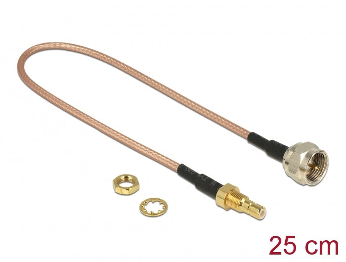 Delock Antennenkabel F Stecker > SMB Buchse zum Einbau RG-316 25 cm