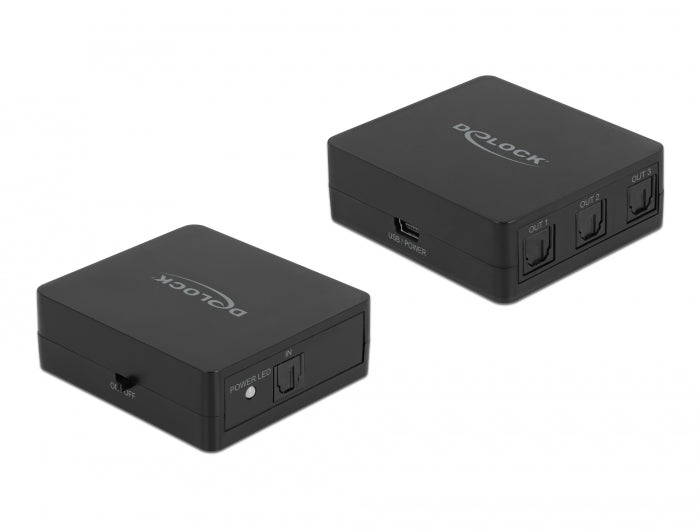 Delock S/PDIF TOSLINK Splitter 1 In 3 Out mit USB Stromversorgung