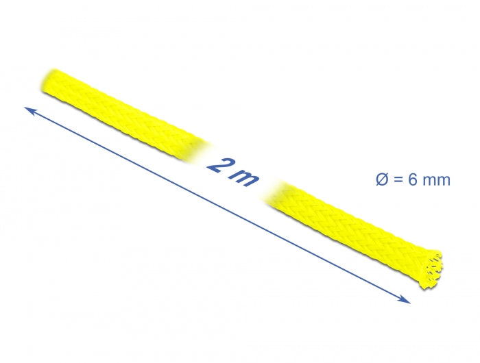 Delock Geflechtschlauch dehnbar 2 m x 6 mm gelb