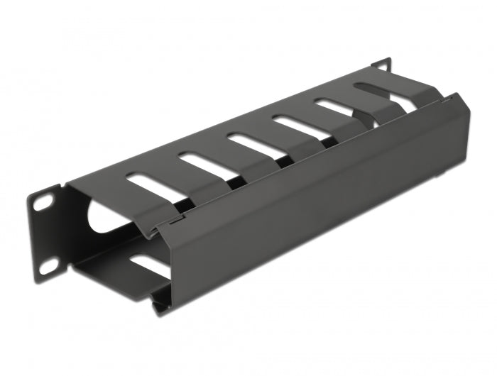 Delock 10″ Kabelmanagement Rangierpanel mit Öffnung 1 HE schwarz