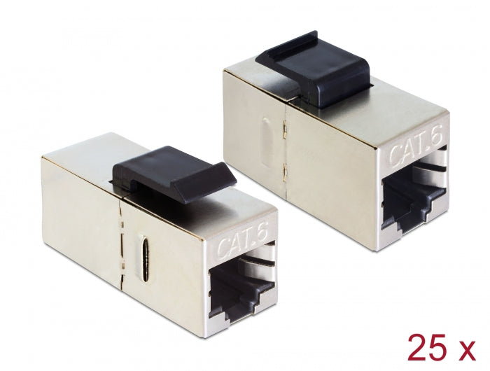 Delock Keystone Modul RJ45 Buchse > RJ45 Buchse Cat.6 kompakt 25 Stück