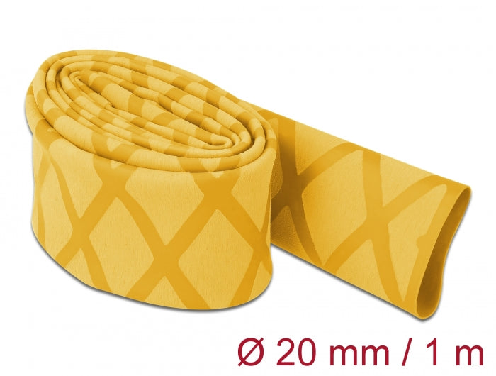 Delock Schrumpfschlauch X-Muster rutschfest 1 m x 20 mm gelb