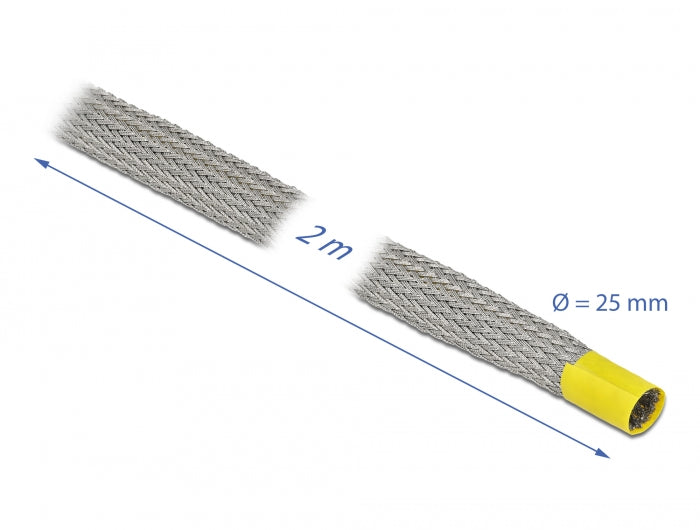 Delock Geflechtschlauch zur EMV Abschirmung dehnbar 2 m x 25 mm