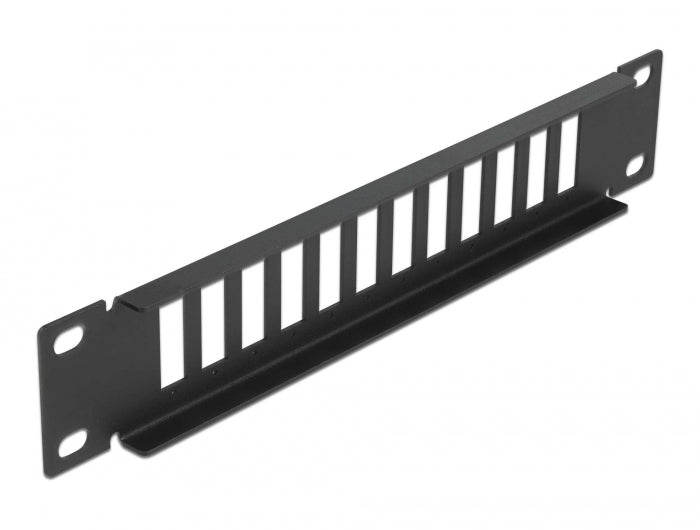 Delock 10″ LWL Patchpanel 12 Port für SC Duplex / LC Quad 1 HE schwarz