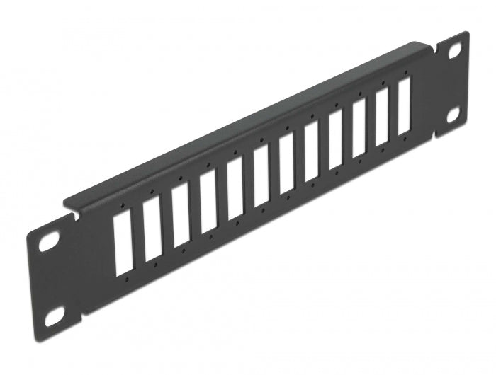 Delock 10″ LWL Patchpanel 12 Port für SC Duplex / LC Quad 1 HE schwarz
