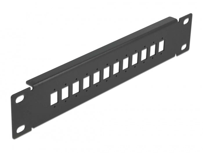 Delock 10″ LWL Patchpanel 12 Port für SC Simplex / LC Duplex 1 HE schwarz