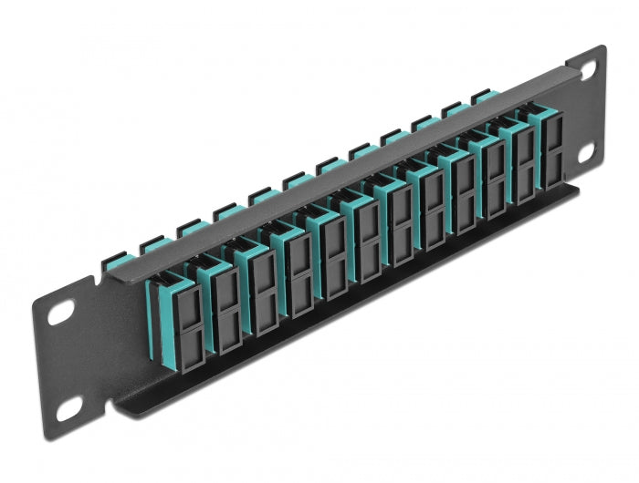 Delock 10″ LWL Patchpanel 12 Port SC Duplex aqua 1 HE schwarz