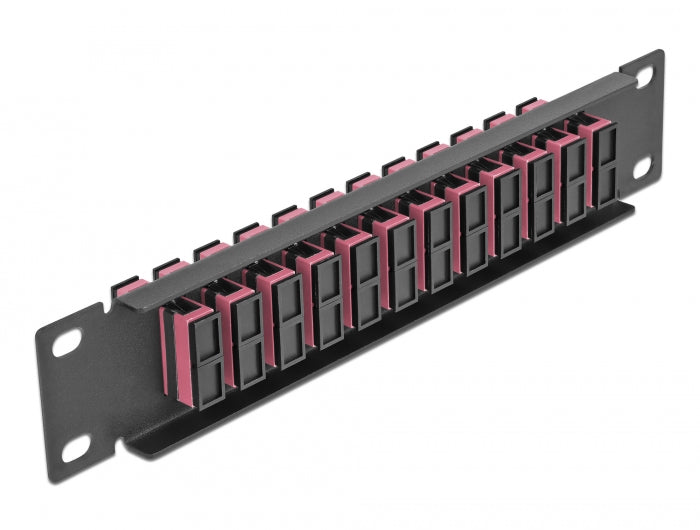 Delock 10″ LWL Patchpanel 12 Port SC Duplex violett 1 HE schwarz